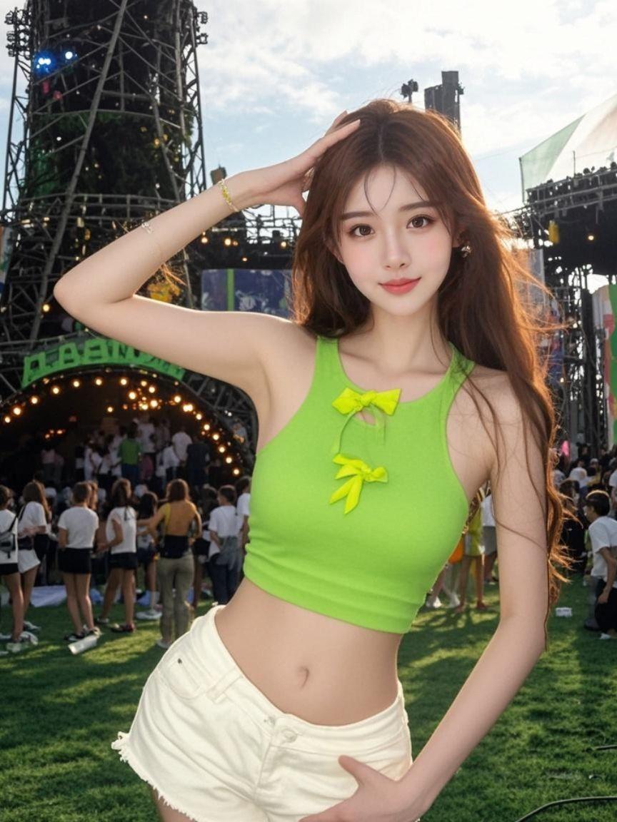 绿衫户外照 原来ai写真可以这么美 人生总得有一套ai写真吧 谁拍谁好...