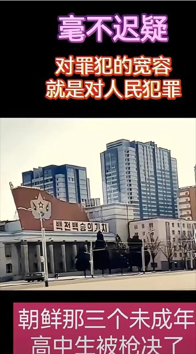 朝鲜对三名未成年人处以极刑！近日，朝鲜黄海北道苔滩郡发生的一起恶性案件牵动了