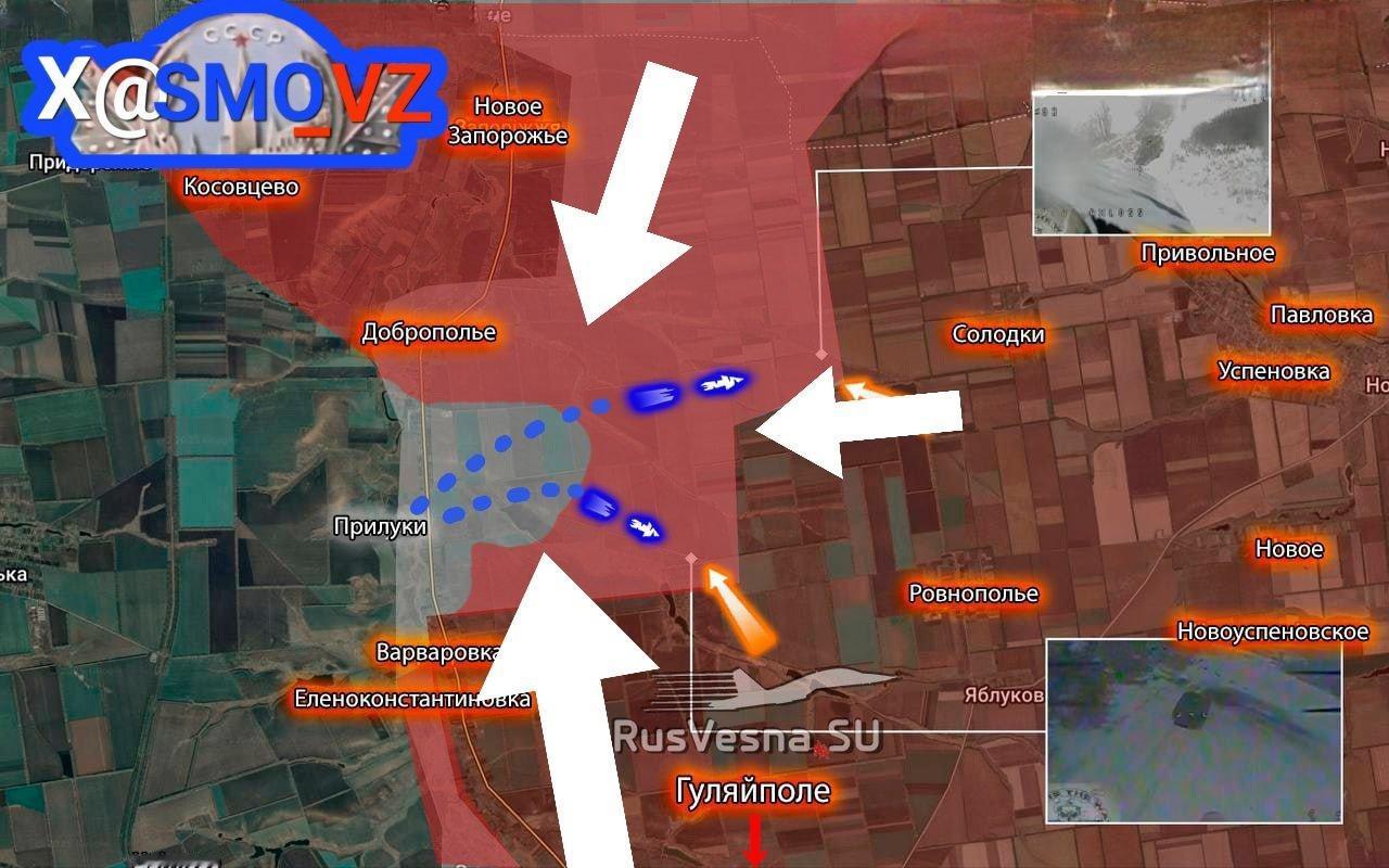 乌克兰武装部队在古利亚伊波列方向发起反攻，投入大量装甲车辆。敌军在瓦尔瓦里夫