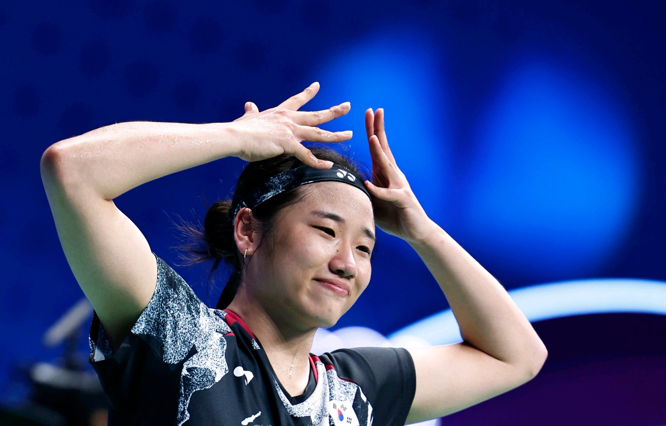 安洗莹🇰🇷21-14、21-9🇲🇾蕾莎娜2025年韩国羽毛球公开赛