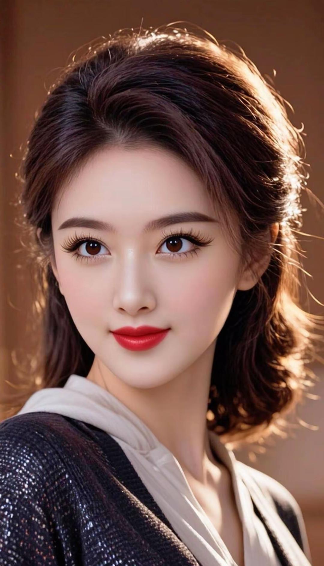 温柔甜美的少女，红唇轻启，散发着迷人的魅力。高雅气质美女美女人像群