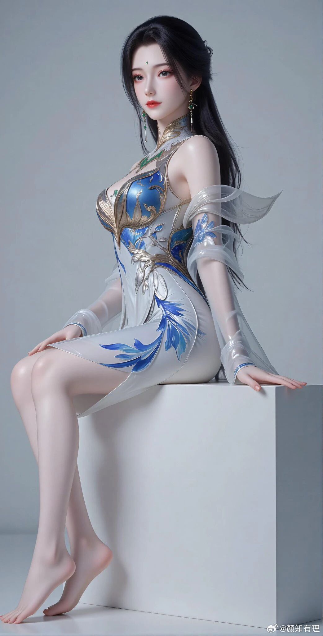 倾世国漫仙子，青丝如轻云绕指，唇色娇艳，眸中盛满温柔星辉（完美世界柳神）次元新