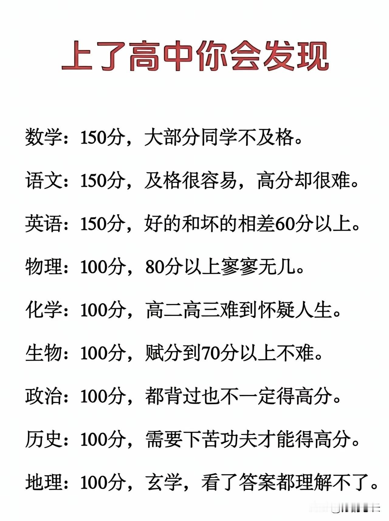 上了高中你才会发现：不管是政史地还是化生，能拼到80分的人，学习习惯已经相当不