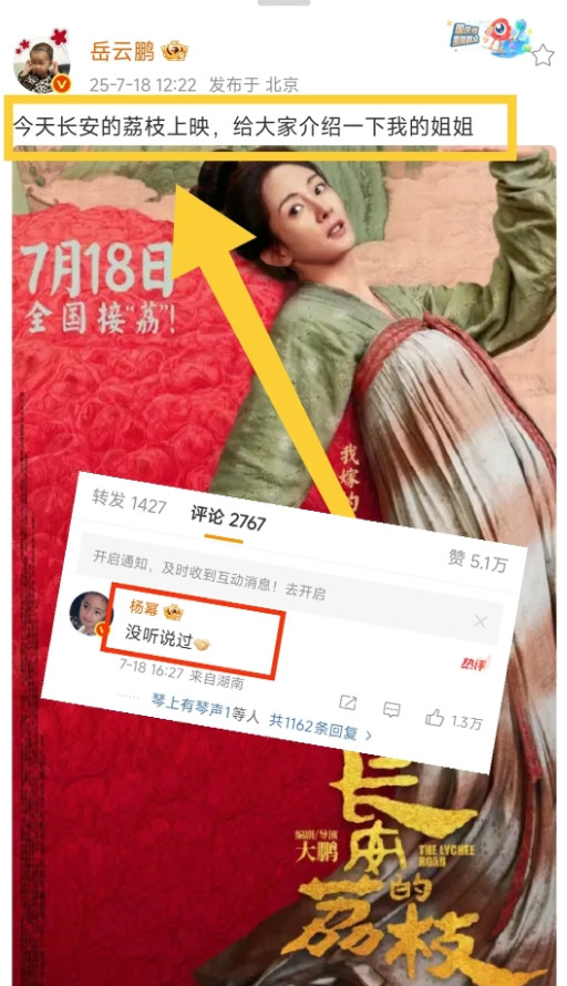 娱乐圈里，明星之间的称呼学问可大了，这不，岳云鹏和杨幂的一次互动就闹出了小风波。