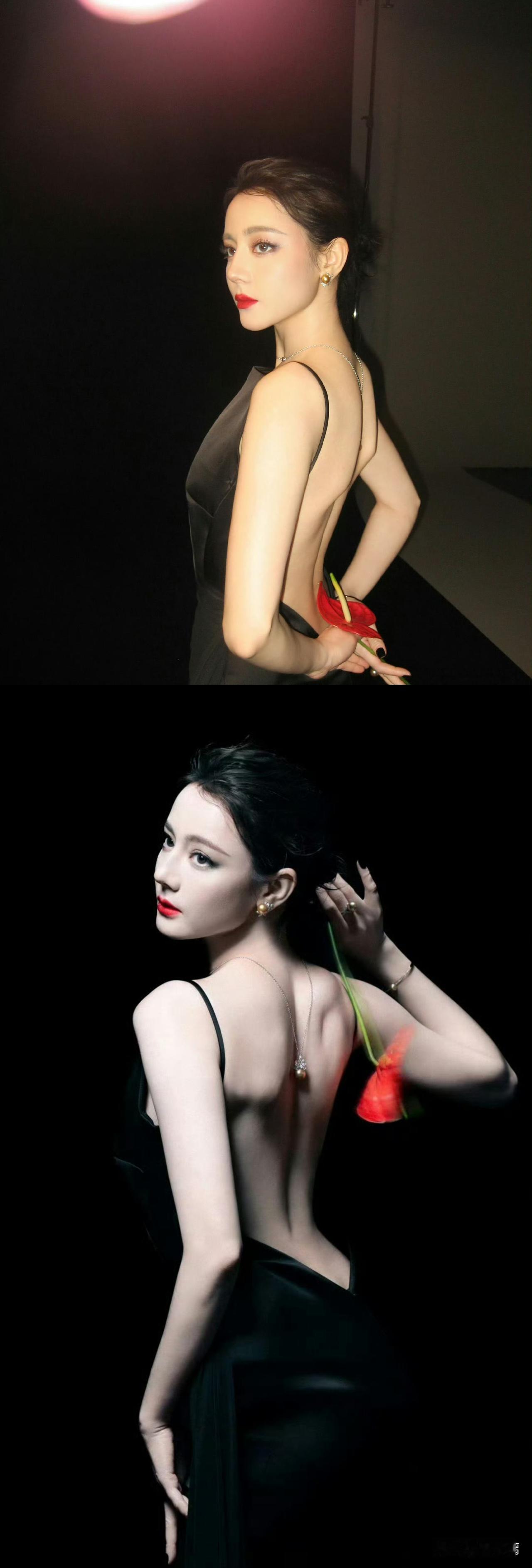 太美了！太美了！迪丽热巴这个完美的女人拥有完美的侧脸和完美的后背！