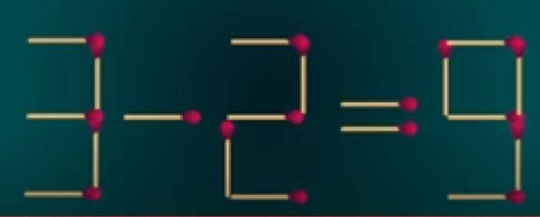 挑战开启！火柴棒拼的\3-2=9\不对呀～你化身“火柴巧匠”，**只