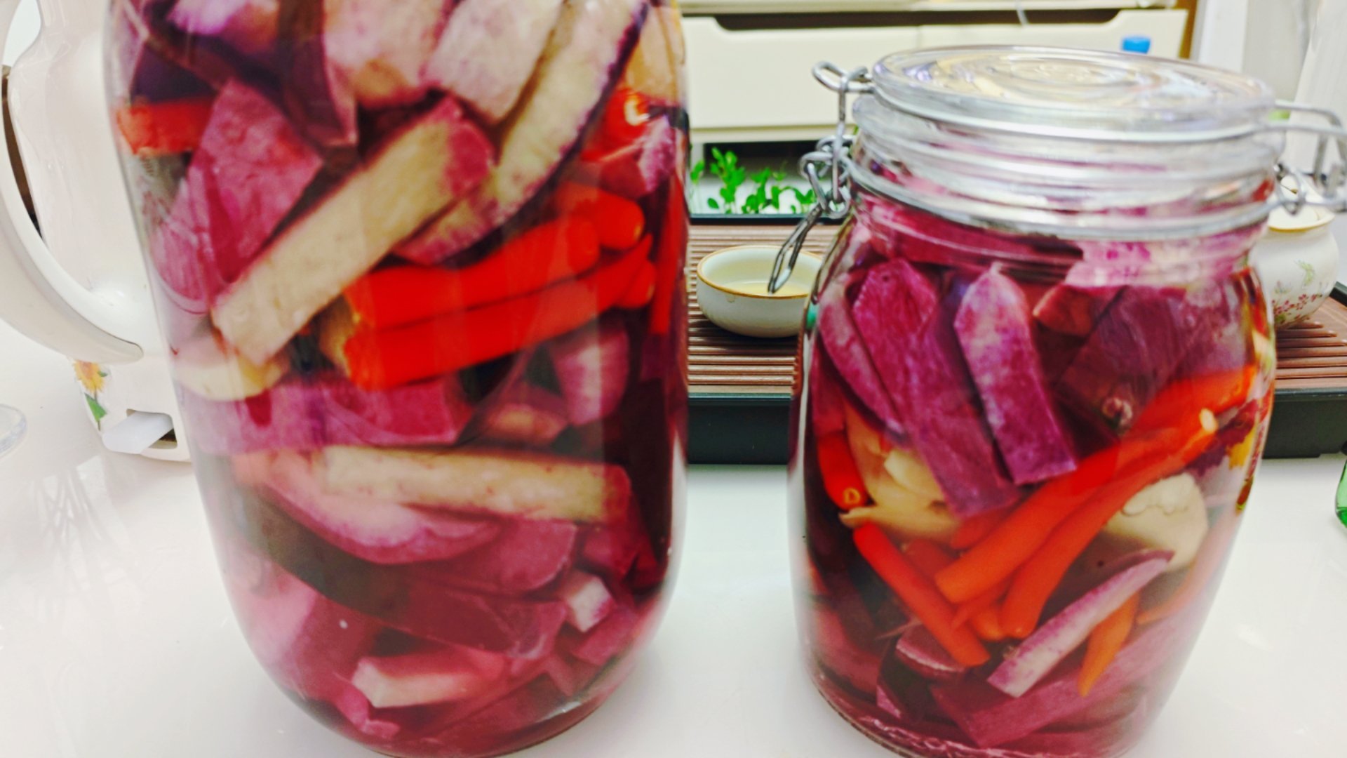 我用水果萝卜腌了泡菜。[吐舌头眯眼睛笑]​​​