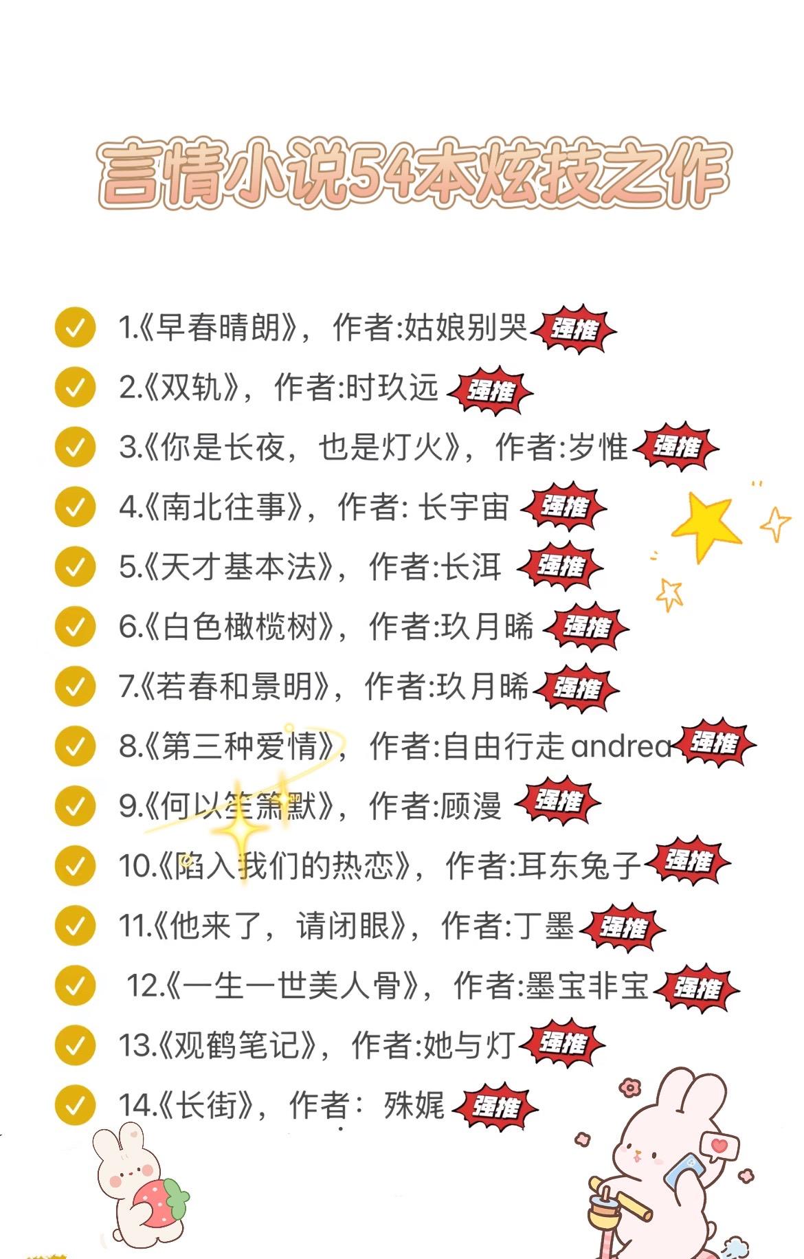 54本top级别的言情炫技之作