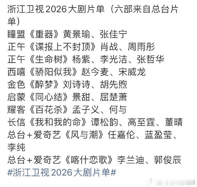 2026总台大剧片单2026总台大剧片单官宣47部精品涵盖多元题材！历史、