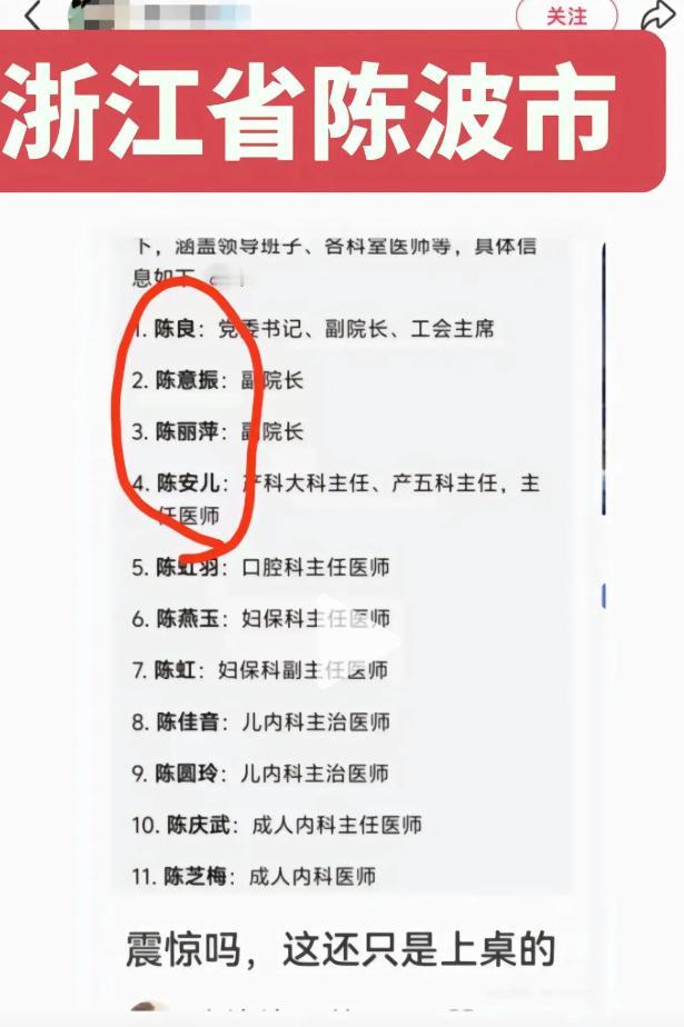 宁波妇女儿童医院的员工好像都是一个姓，这个有问题吗？一个村一个姓可能，一个班