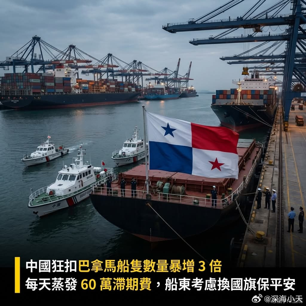 反制！船东开始考虑不使用巴拿马国旗日媒报道，半个月以来，中国大陆各港口就已对44