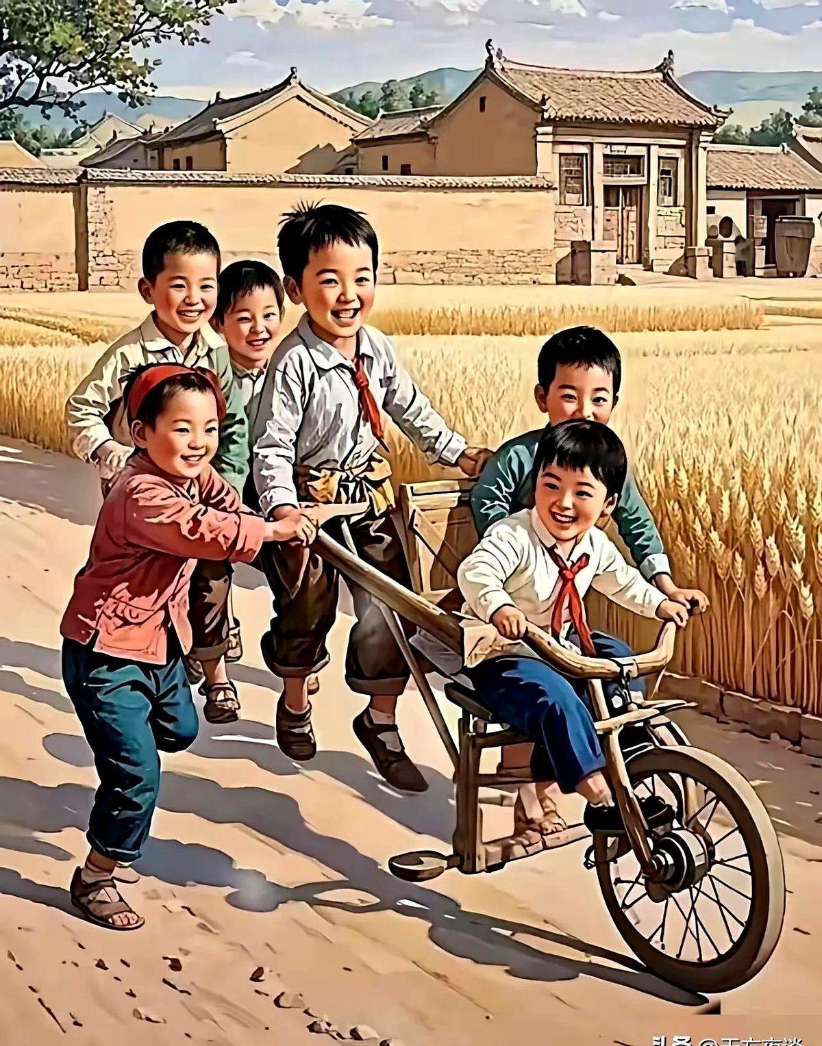 明明是七个小孩在玩耍，为什么只看见六个小孩，那一个小孩难道藏麦地里了吗？你们来