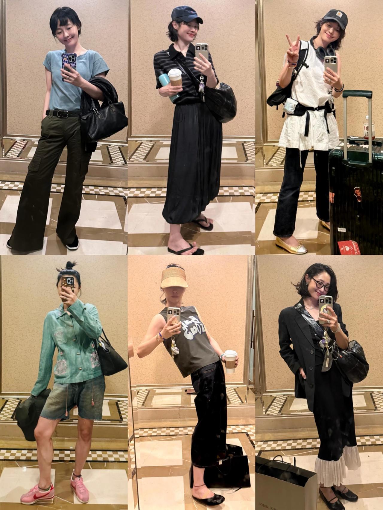 太喜欢白百合的穿衣风格了，松弛时髦接地气！这组自拍合集把随性休闲风拿捏到位，偏爱