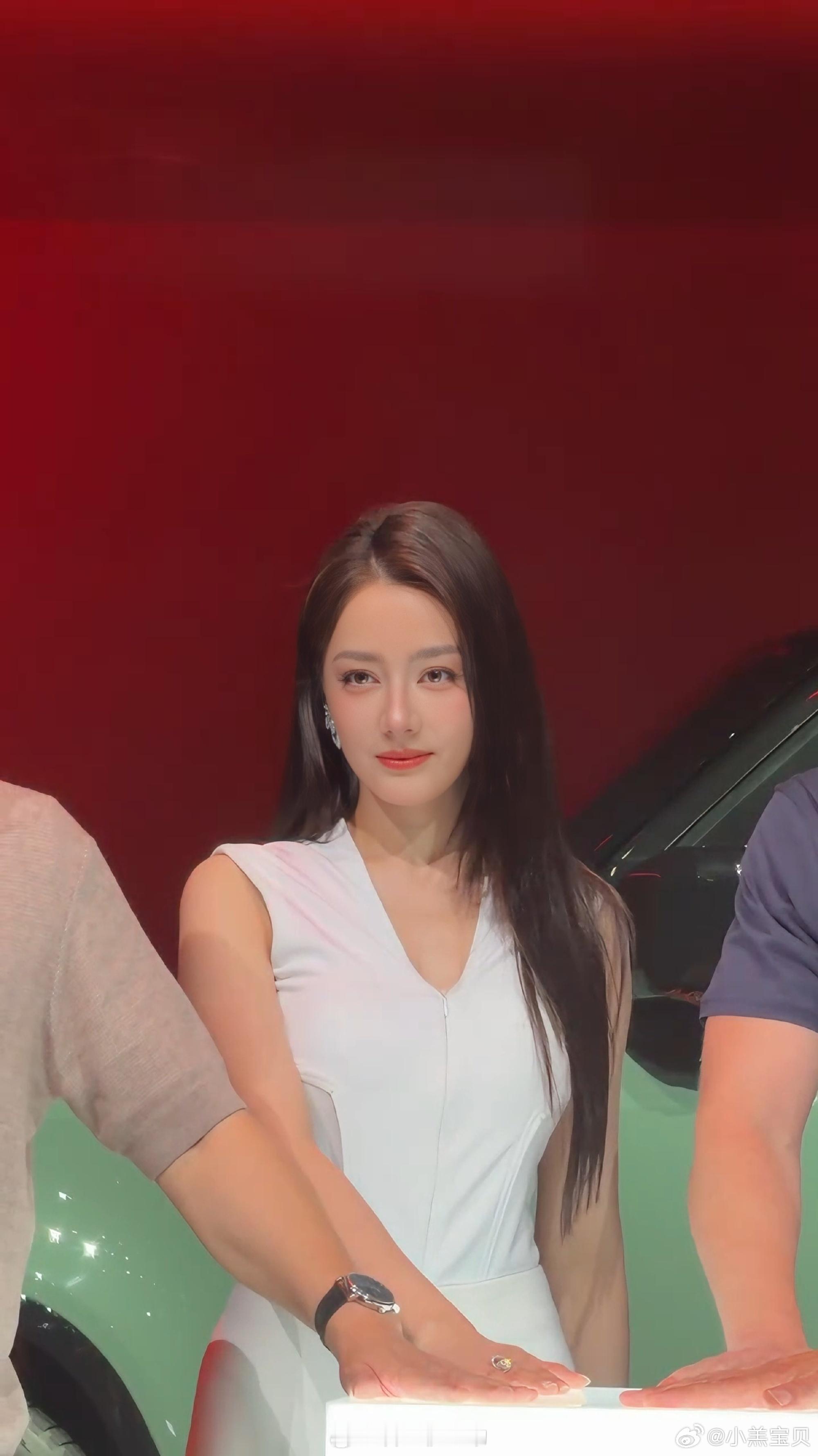 迪丽热巴路虎卫士迪丽热巴黑长直女总裁