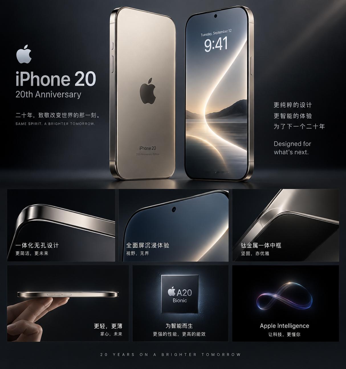 iPhone19或被跳过期待iPhone20周年纪念版，外观和产品理念大升级，