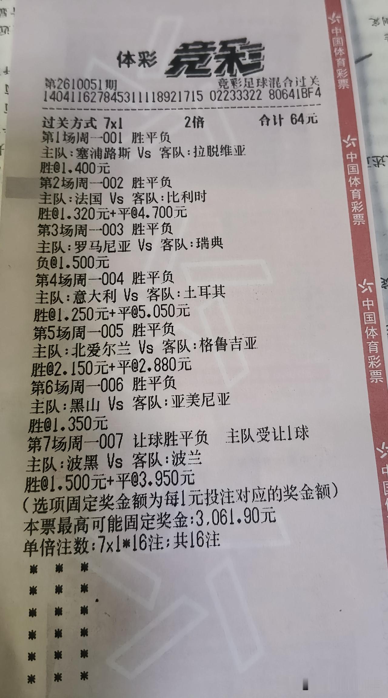 今晨结束的欧国联七场比赛竞彩基本上都是正路，除了黑山Vs亚美尼亚这场(主胜1.3