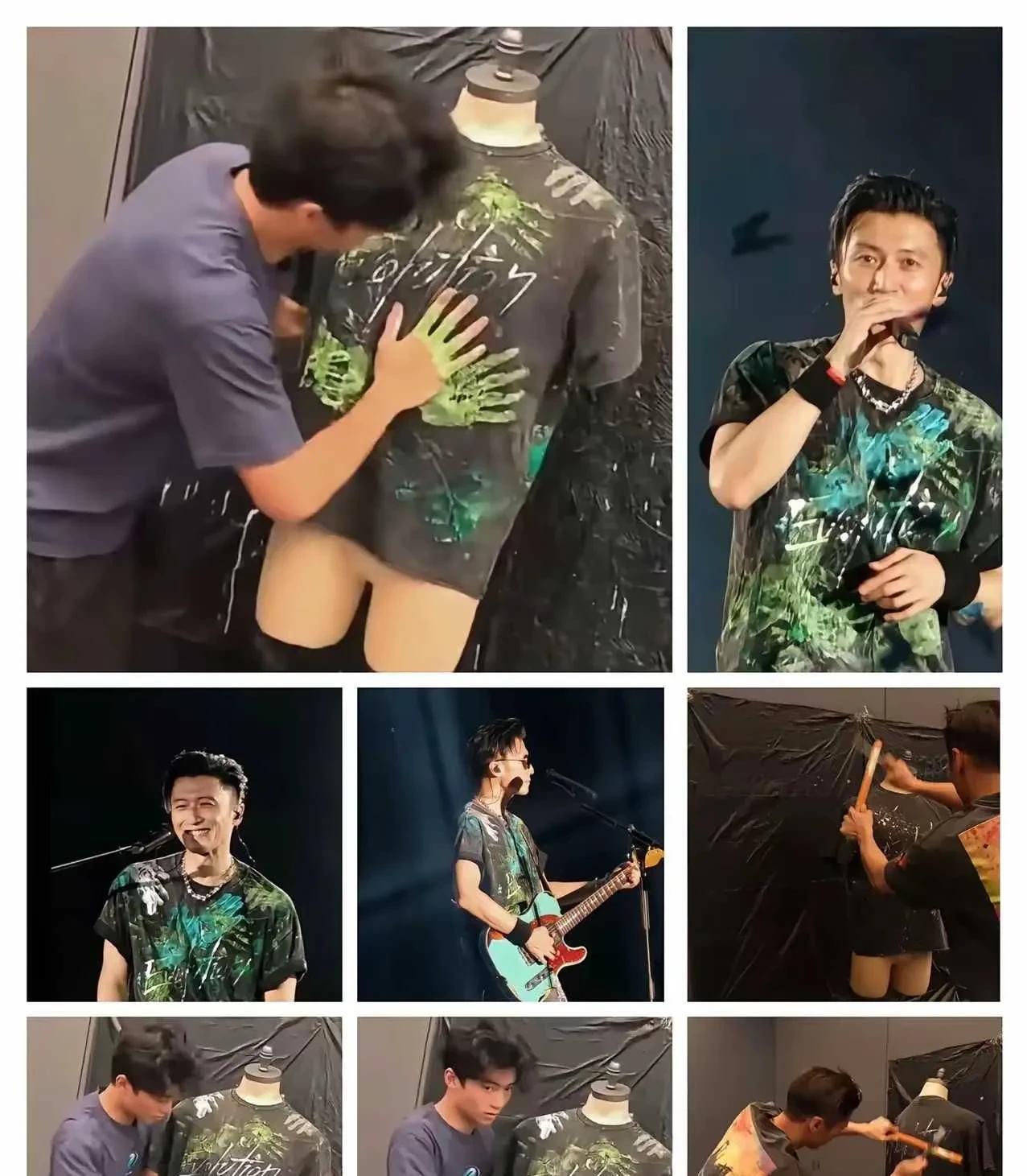 谢霆锋真的很浪漫，演唱会穿儿子手绘衣服，这样的父亲哪个不爱！谢霆锋真的很有想法