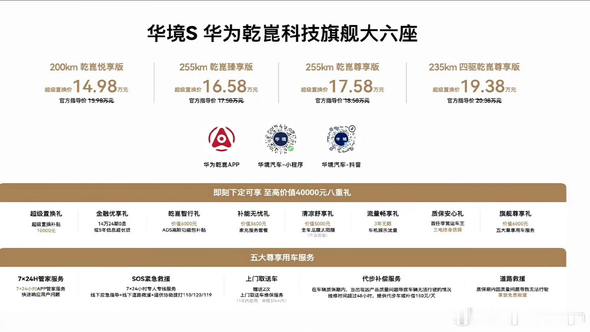 华境S价格15万出头，大六座+华为全套智驾+鸿蒙座舱，插混续航1100km+，把