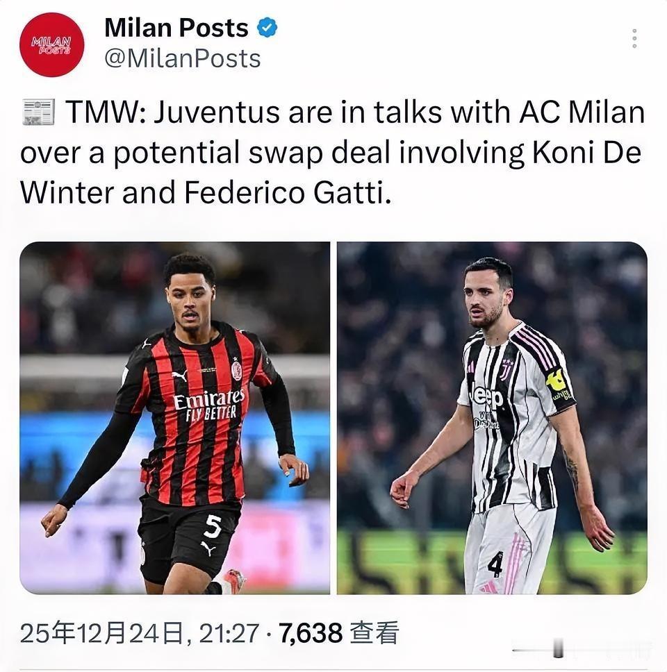 费德里科·加蒂！米兰一直都与费德里科·加蒂有联系，他是阿莱格里欣赏的球员，米兰也