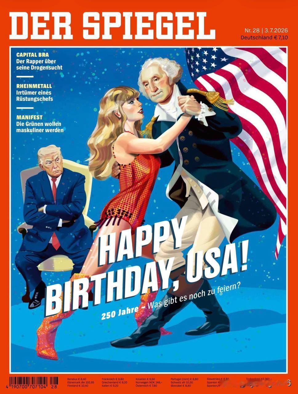 🇩🇪德国《明镜周刊》（DerSpiegel）最新一期也聚焦于美国建国250