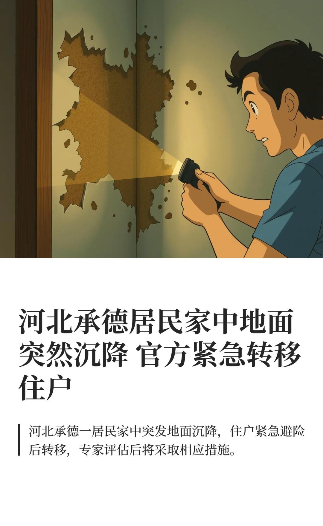 河北承德居民家中地面突然沉降官方紧急转建筑安全地面沉降河北承德