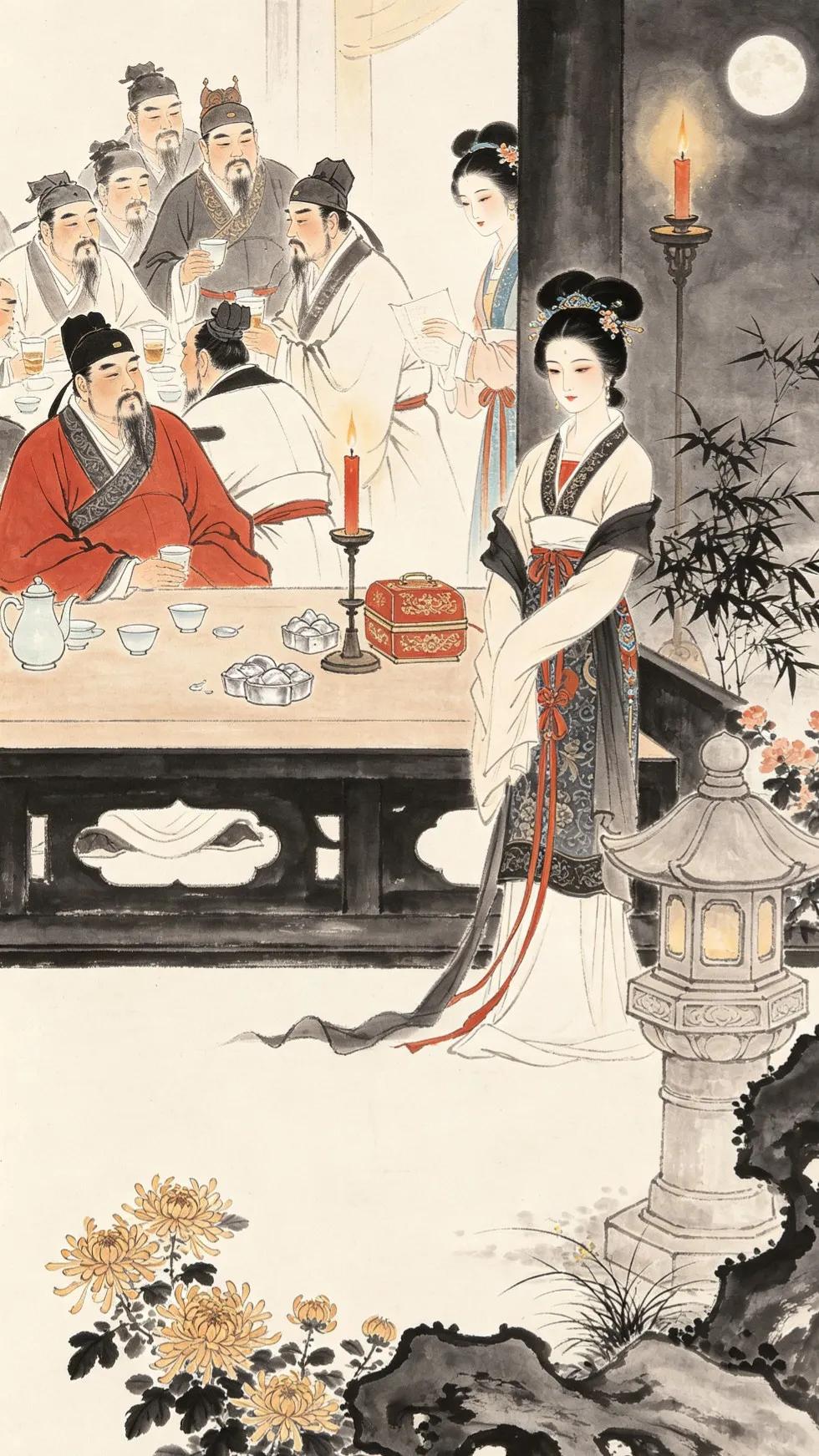 《金瓶梅》中李瓶儿的这一波操作确实匪夷所思。当时她的丈夫花子虚正在大宴宾客，招待