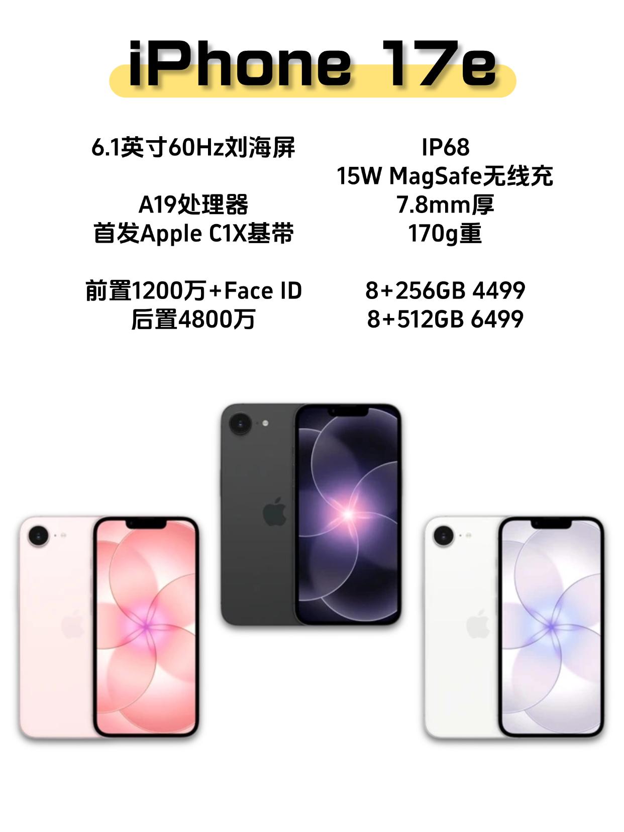 最便宜的苹果手机，iPhone17e来啦~苹果一波偷袭！iPhone17
