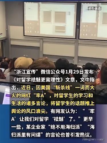 随着网红“牢A”的“斩杀线”言论引发热议，以及某企业家“绝不用海归派”的极端观点
