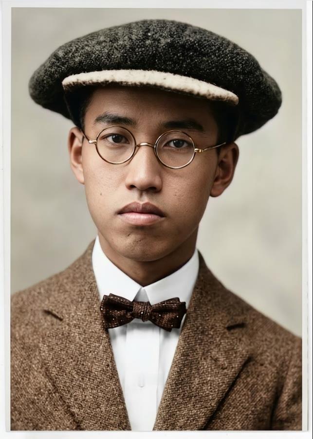 1926年7月，左权在苏联莫斯科中山大学的留影。照片中的左权，年轻瘦削，戴着圆