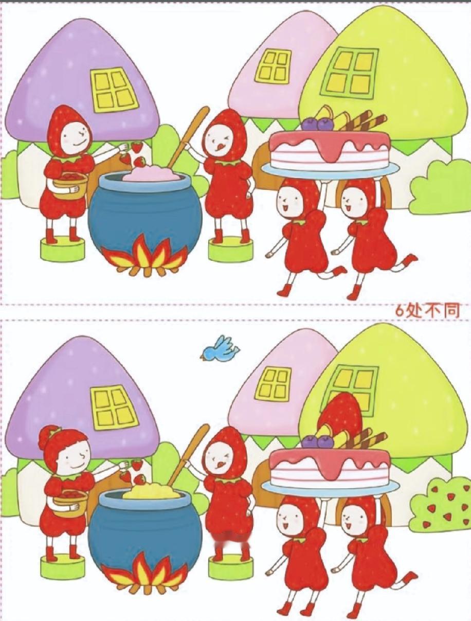 全网都在挑战的“小红帽找不同”，6处不同难倒90%的人，评论区晒出你的答案！