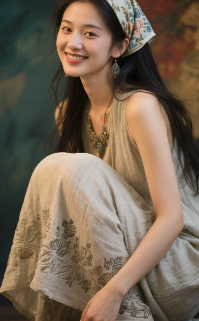素衣少妇惊艳街头，朴实穿搭难掩倾城颜