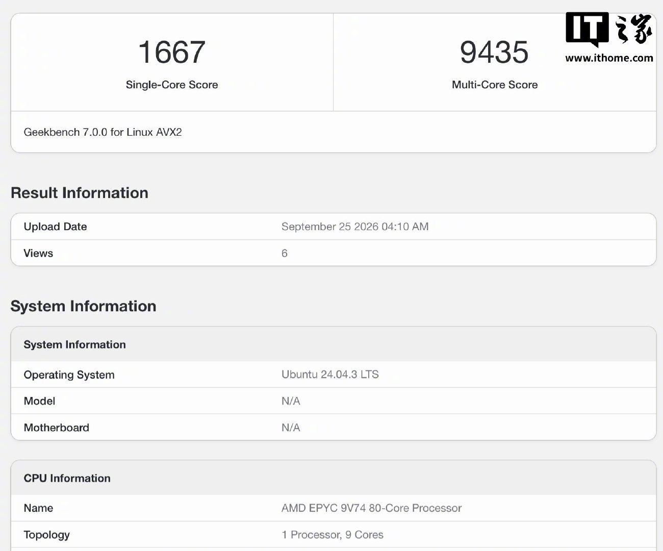 【OpenAIDot虚拟机配置曝光：AMD霄龙9V74处理器+9.73GB内存，Geekbench7