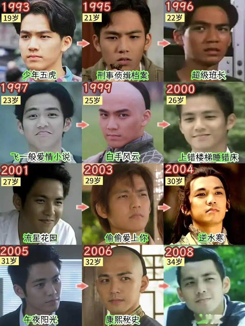 钟汉良的颜值变化~来不及说我爱你那个时期最帅