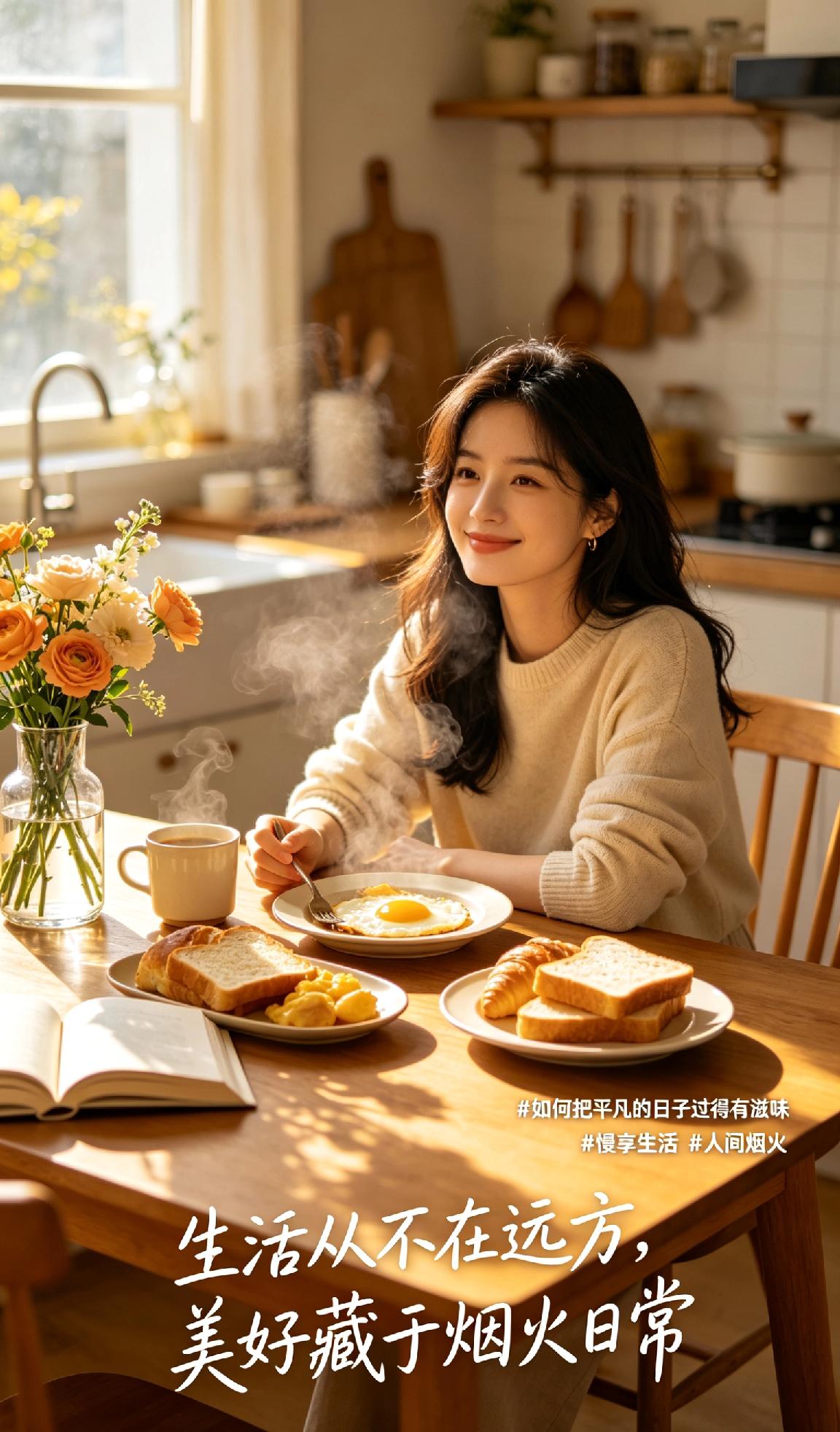 生活从不在远方，美好藏于烟火日常。不慌不忙，慢度时光，在一餐一饭里品味温暖，在