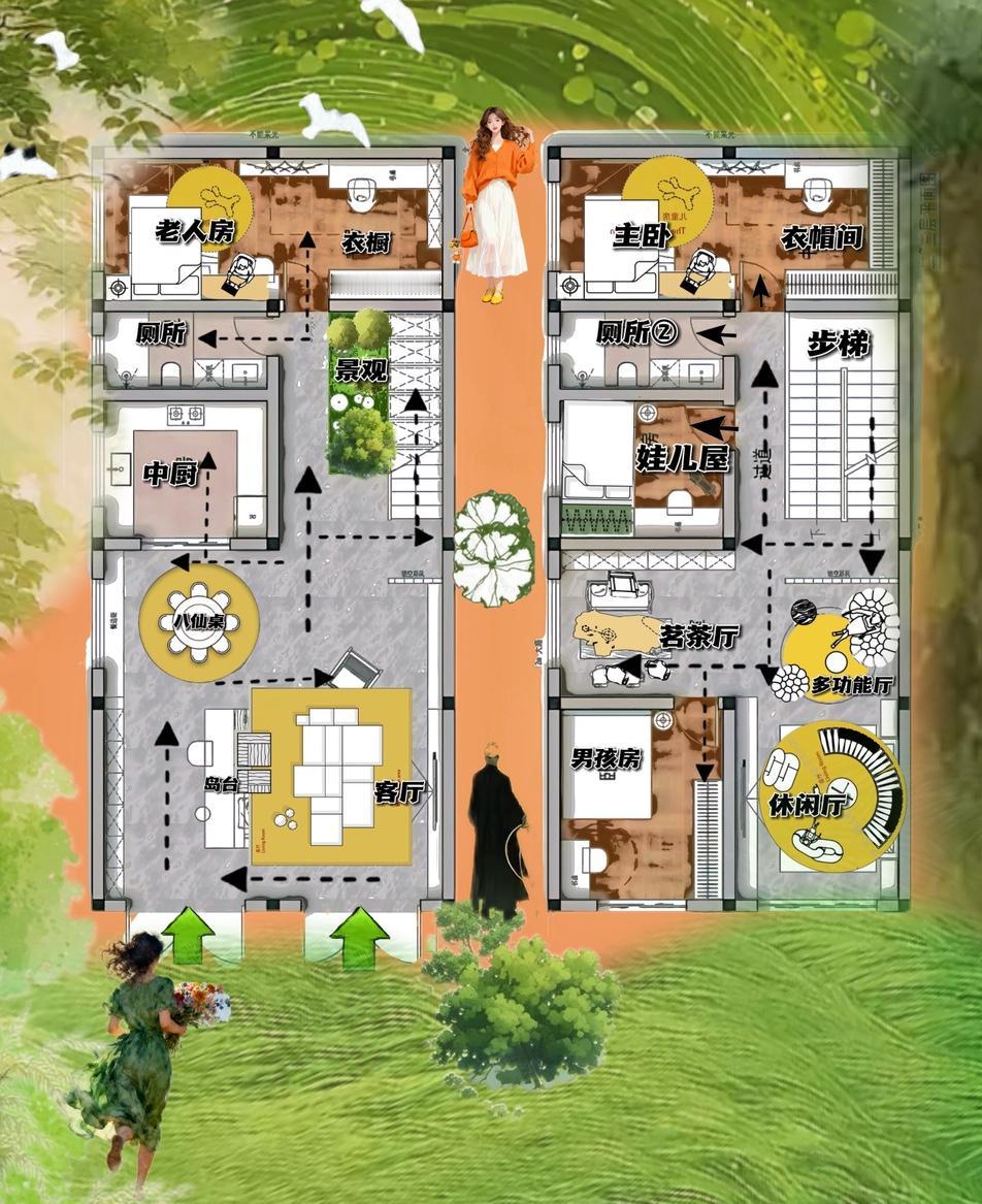 在我看来，小号自建房，比大平层快乐，外观气势足，布局按地气，动线有灵性，这么多优