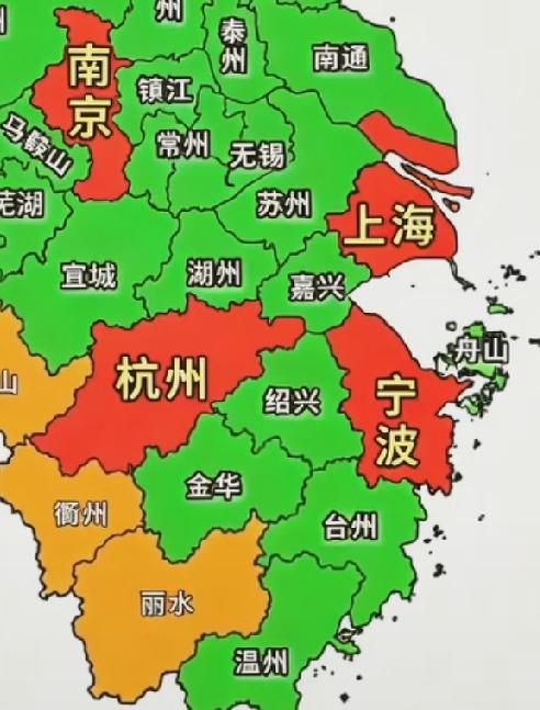 原来上海和杭州之间正好隔了一个嘉兴，而宁波和苏州之间也正好隔了一个嘉兴，可见嘉兴