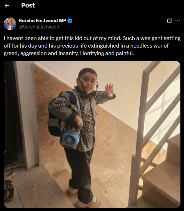 🔻clashreport新闻网报道：“英国议员索查·伊斯特伍德说：‘我始终