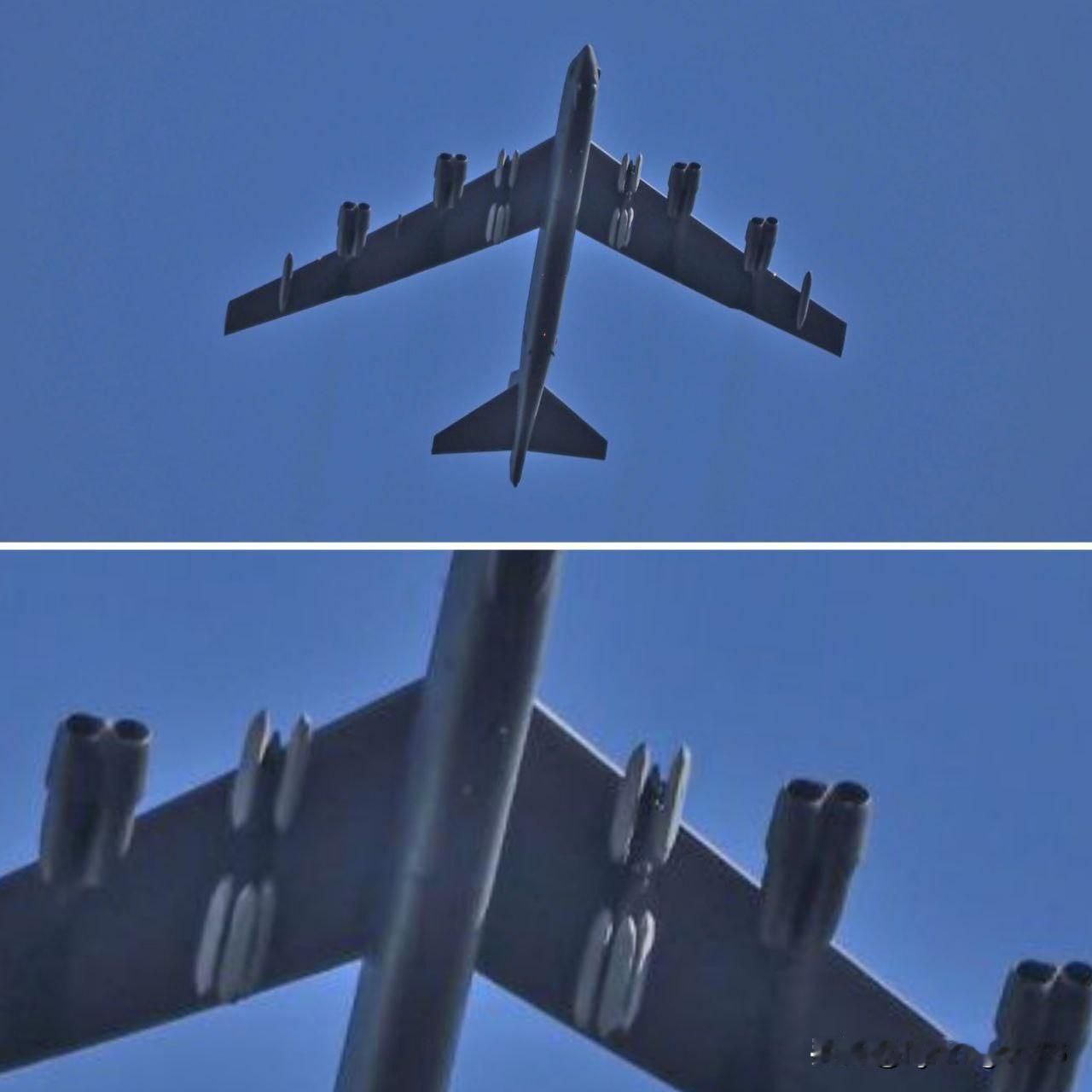 🇺🇸一架正飞往伊朗的美国空军B-52H“同温层堡垒”战略轰炸机。仅在其外