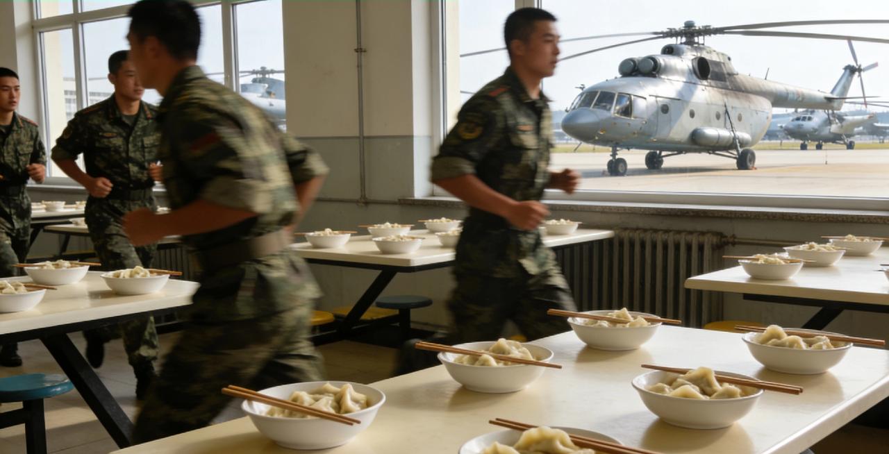 边境出现空情战士们丢下饺子冲向战机新春的烟火还在远方绽放，军营的食堂里，刚