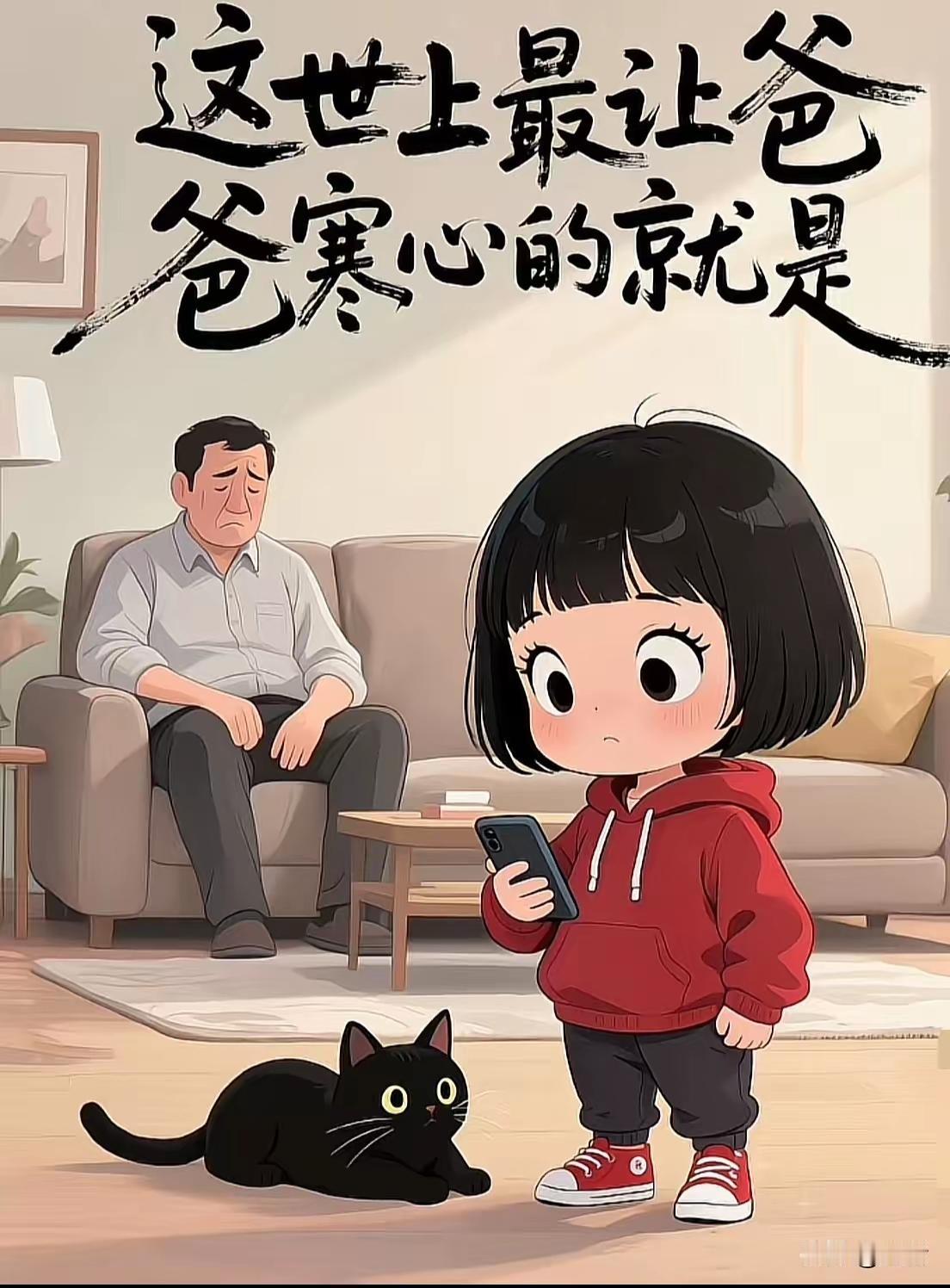 爸爸的寒心！​这世上最让爸爸寒心的就是，吃着爸爸的、喝着爸爸的、用着爸爸的，到