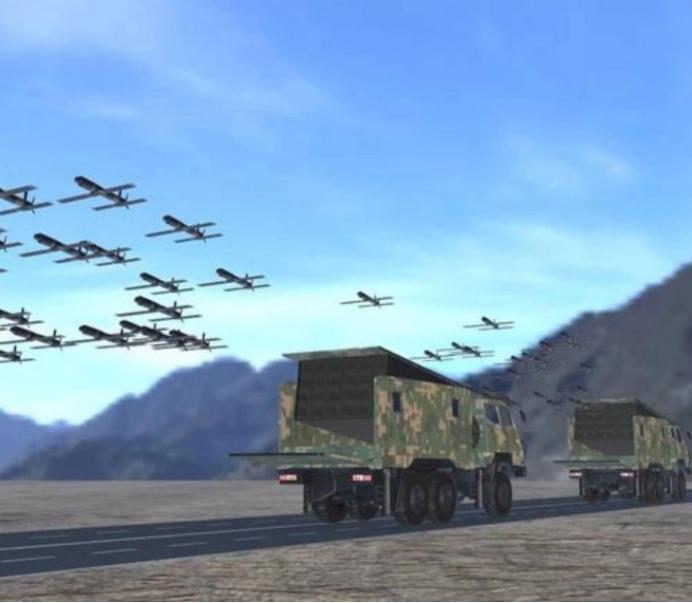 3月25日央视军事突然放出一段“过于先进”的画面：国产“阿特拉斯”无人机蜂群全流