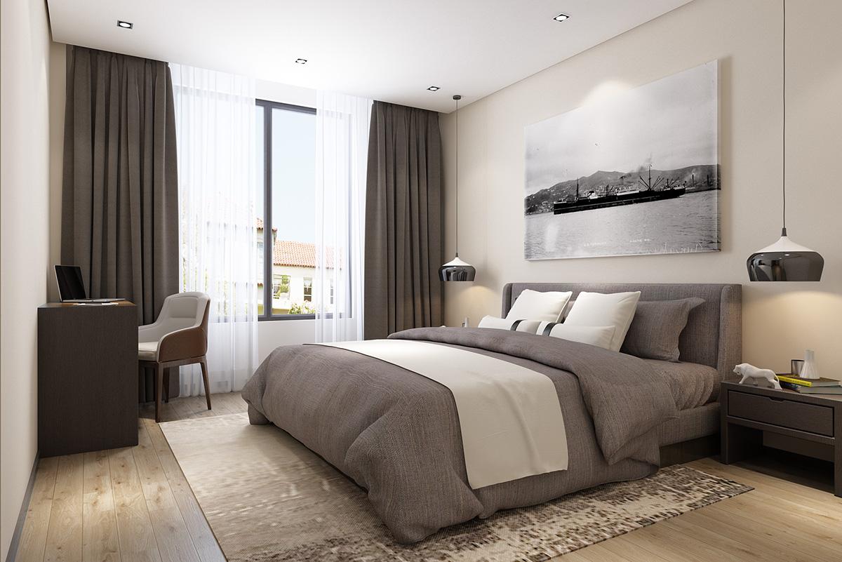 青岛别墅极简装修，这三个卧室真是各有特色啊。第一间屋子应该是孩子的房间，窗前