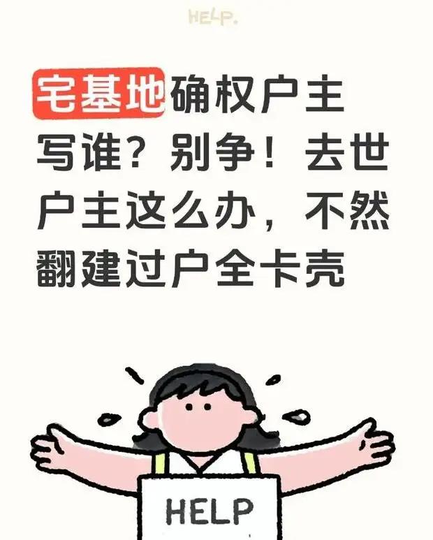 宅基地确权户主写谁？别争！去世户主这么办，不然翻建过户全卡壳农村宅基地确权，