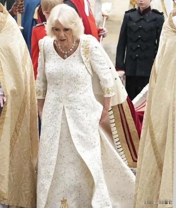 卡米拉第一张图片这个裙子真不好看,也不适合她,让她看起来弯腰驼背。而有网友说