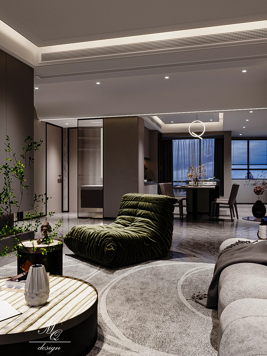 大平层 意式轻奢 无主灯设计更有层次感