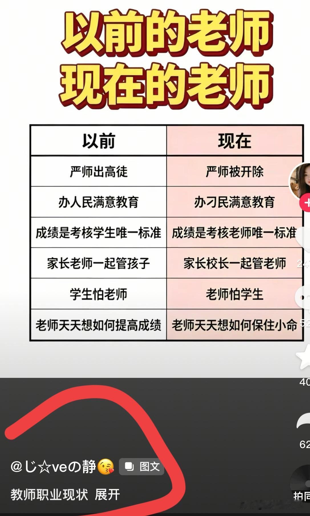 网友“晓静”盘点了一下老师的过去和现在，一看，五味杂陈。（如图）这位叫“某