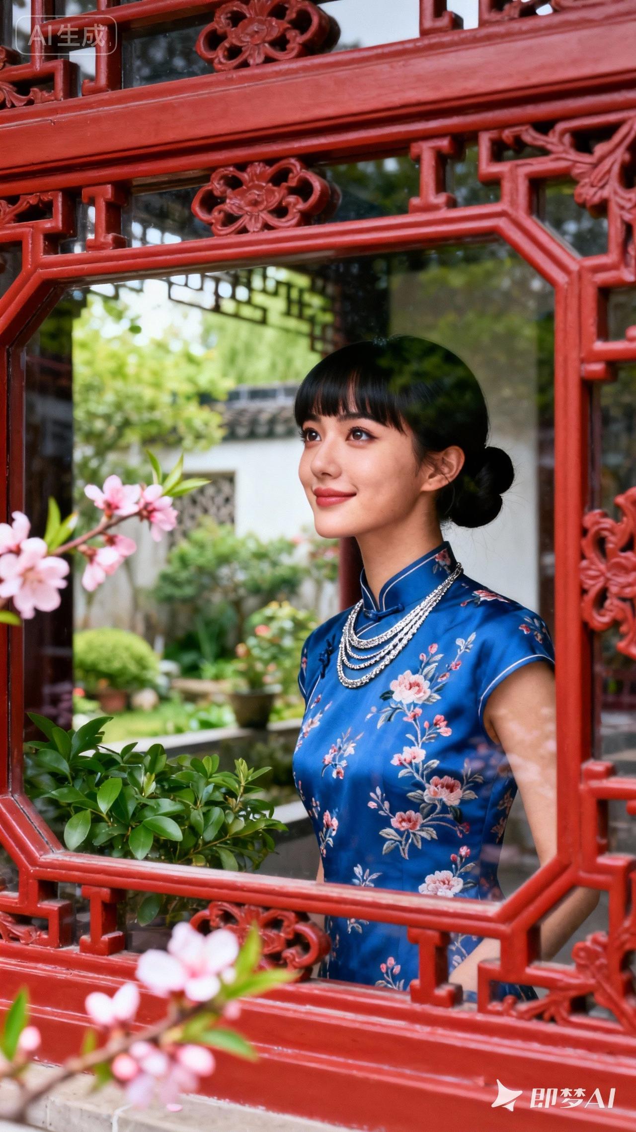 古典韵味，旗袍美人，花影婆娑，韵味悠长。