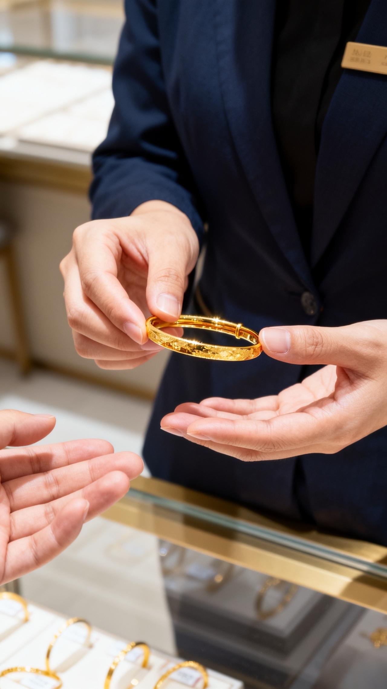 闺蜜买金镯我想试戴遭拒！金店不让试的真相藏着这些猫腻陪闺蜜挑婚镯却碰了一鼻子