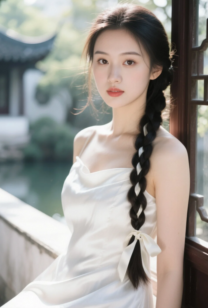 靠窗静立，她是那幅最美的画中仙子