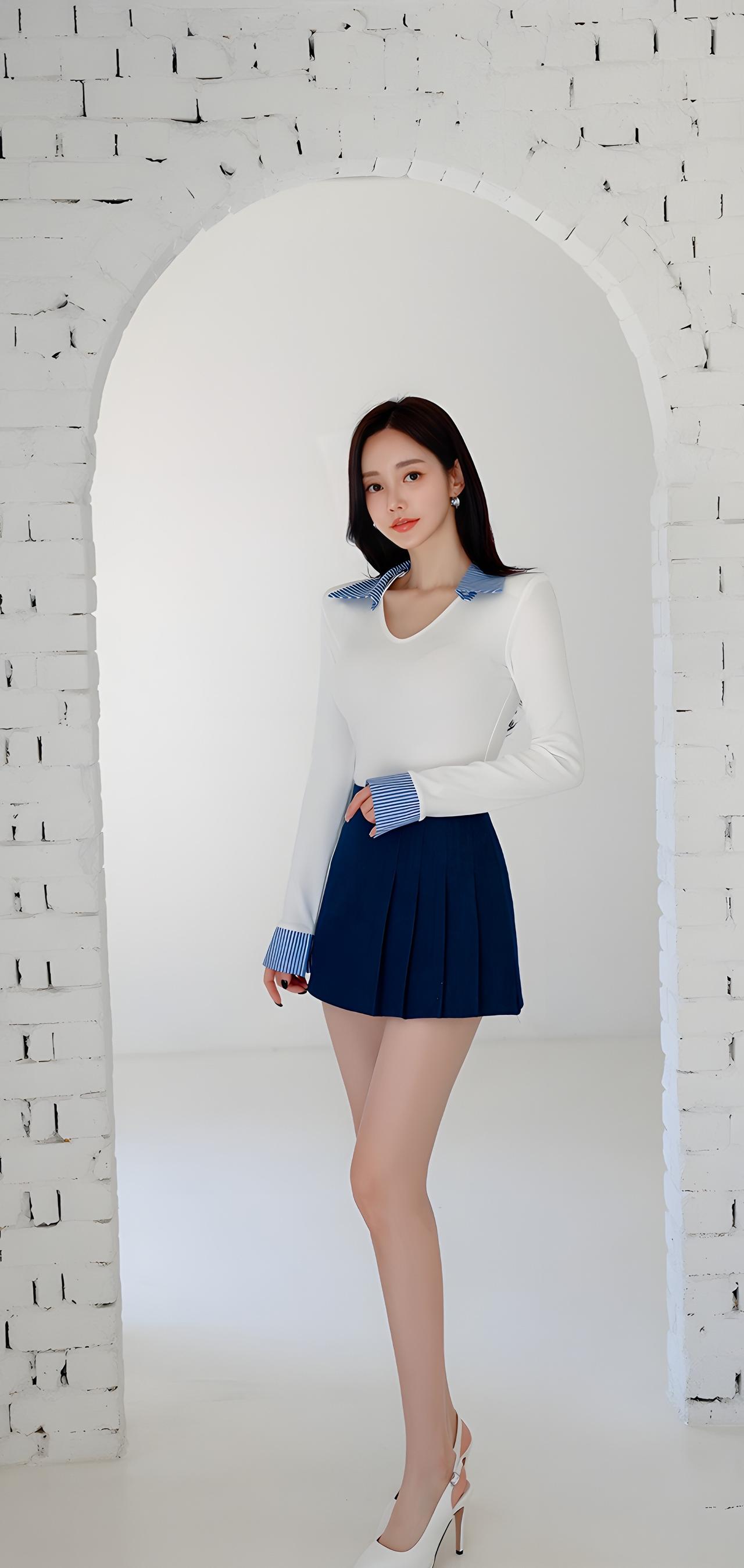 优雅蓝白搭配，清新甜美，少女心爆棚！💕